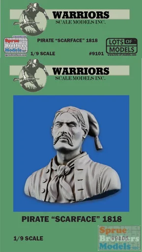 WARN09101 1:9 Warriors Scale Models - Pirate 'Scarface' 1818 Bust