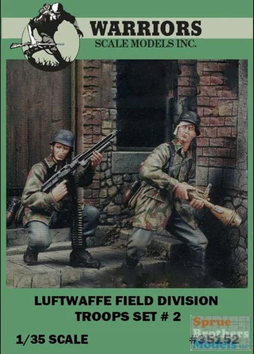 WARN35152 1:35 Warriors Scale Models Figure Set: Luftwaffe Field Division Troops Set #2 (2 figures)
