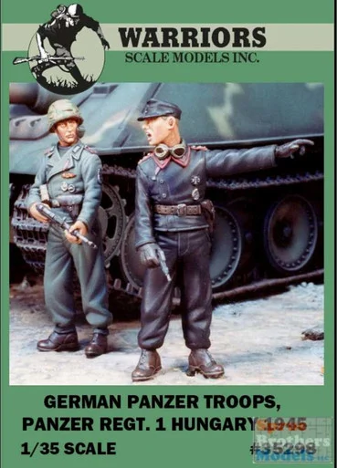 WARN35298 1:35 Warriors Scale Models Figure Set: German Panzer Troops Panzer Regt 1 Hungary 1945 (2 figures)