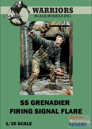 WARN35380 1:35 Warriors Scale Models Figure: SS Grenadier Firing Signal Flare