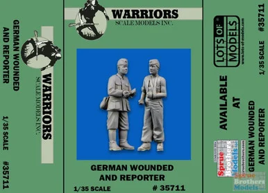 WARN35711 1:35 Warriors Scale Models Figures: German Wounded and Reporter (2 figures)
