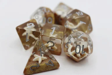 Foam Brain Games 2215 Starfish & Gold Sand RPG Dice - FoamBrain