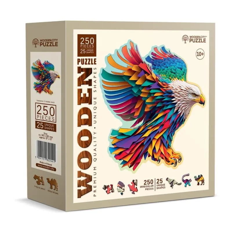 Wooden City Puzzle: BRIGHT EAGLE 250/25, wooden, 8+