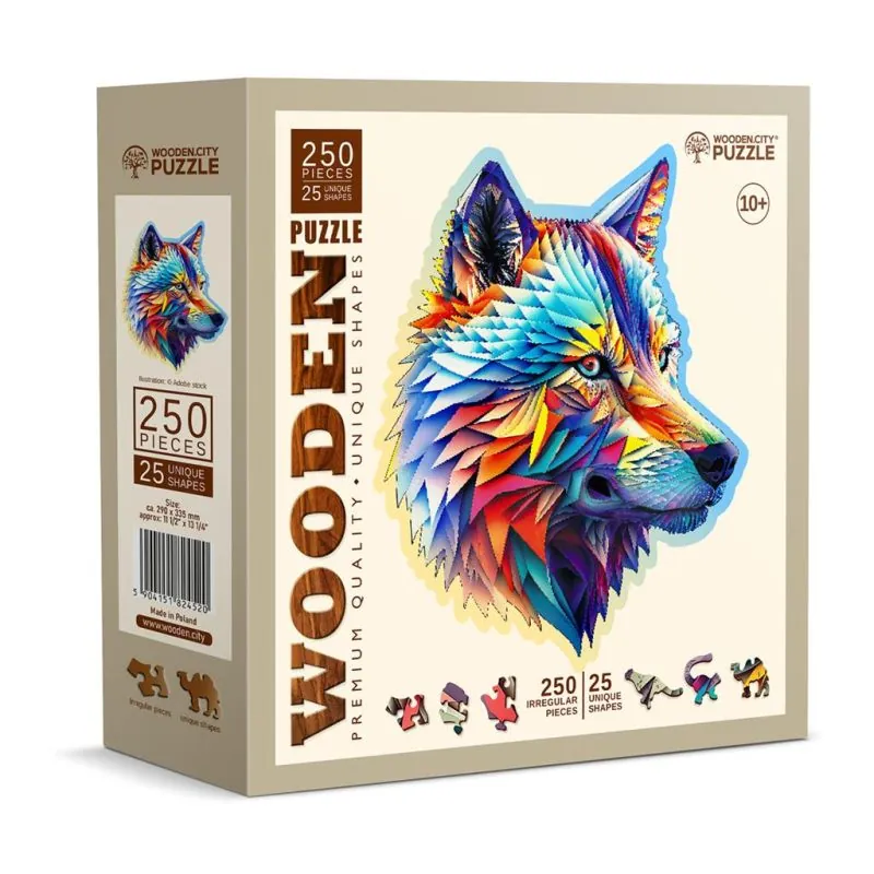 Wooden City Puzzle: CLASSY WOLF 250/25, wooden, 8+