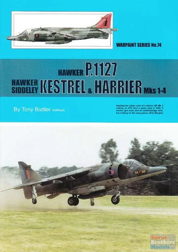 WPT074 Warpaint Books - Hawker P.1127, Hawker Siddeley Kestrel & Harrier Mks 1-4