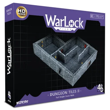 Wizkids 16510 WarLock Tiles: Dungeon Tiles II - Full Height Stone Walls
