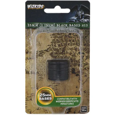 Wizkids 73593 WizKids Deep Cuts 25mm Round Base - Black (15)