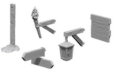 Wizkids 73869 WizKids Deep Cuts Unpainted Miniatures: Signs & Lights