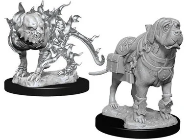 Wizkids 90017 Dungeons & Dragons Nolzur's Marvelous Unpainted Miniatures: Mastiff & Shadow Mastiff