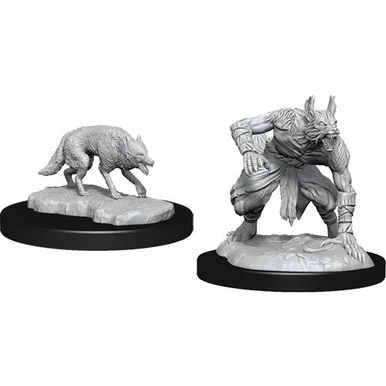 Wizkids 90244 Dungeons & Dragons Nolzur's Marvelous Unpainted Miniatures: Jackalwere & Jackal
