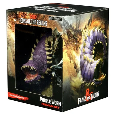 Wizkids 96002 Dungeons & Dragons Icons of the Realms: Fangs & Talons - Purple Worm Premium Figure