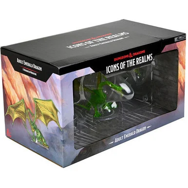 Wizkids 96064 Dungeons & Dragons Icons of the Realms: Adult Emerald Dragon Premium Figure