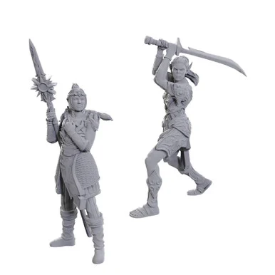 Wizkids 96365: Dungeons & Dragons: Nolzur's Marvelous Unpainted Miniatures - Special Edition Baldur's Gate 3, Lae'zel & Shadowheart Unpainted Minis