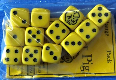 PIGXX211 - PIGGY DICE (12) - YELLOW