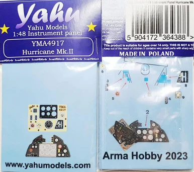1/48 YAHU Models Hurricane Mk.II Instrument Panel for Arma