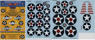 1/32 Yellow Wings Decals US National Insignia Set For SBD-2 #2106 Midway Madness