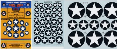 1/48 Yellow Wings Decals US National Insignia No Red Dot Part-3